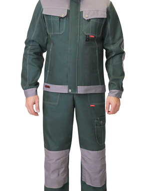 Куртка ВЕСТ-ВОРК коротка цвет зеленый со ср.серым